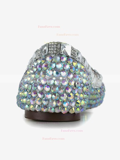 Women's Multi-color Patent Leather Flats with Crystal #Favs03030618