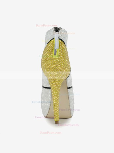 Women's White Patent Leather Pumps with Imitation Pearl/Zipper #Favs03030622