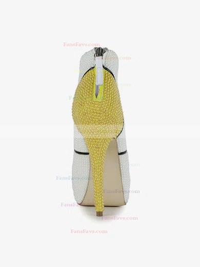 Women's White Patent Leather Pumps with Imitation Pearl/Zipper #Favs03030622