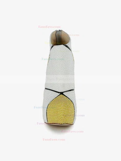 Women's White Patent Leather Pumps with Imitation Pearl/Zipper #Favs03030622