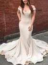 Trumpet/Mermaid Off-the-shoulder Stretch Crepe Sweep Train Prom Dresses #Favs020114836