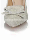 Women's White Patent Leather Pumps with Bowknot/Pearl #Favs03030637