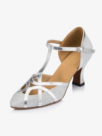 Women's White Sparkling Glitter Kitten Heel Pumps #Favs03030653