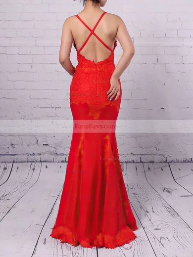 Trumpet/Mermaid Sweetheart Lace Floor-length Appliques Lace Prom Dresses #Favs020102434