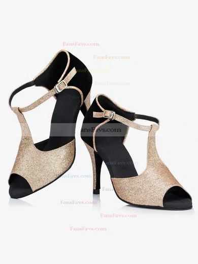 Women's Gold Sparkling Glitter Stiletto Heel Pumps #Favs03030660