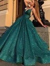 Ball Gown V-neck Glitter Floor-length Prom Dresses #Favs020114927