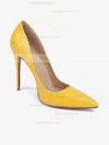 Women's Yellow Patent Leather Stiletto Heel Pumps #Favs03030668