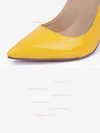 Women's Yellow Patent Leather Stiletto Heel Pumps #Favs03030668