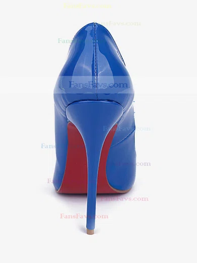 Women's Blue Patent Leather Stiletto Heel Pumps #Favs03030670