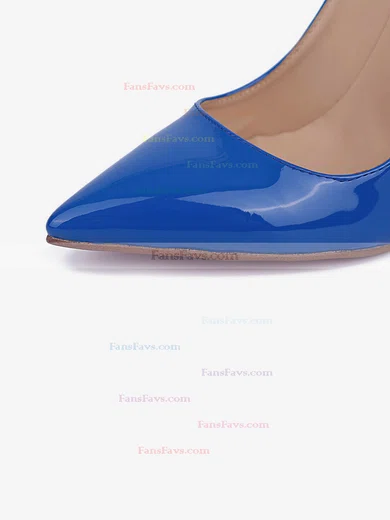 Women's Blue Patent Leather Stiletto Heel Pumps #Favs03030670