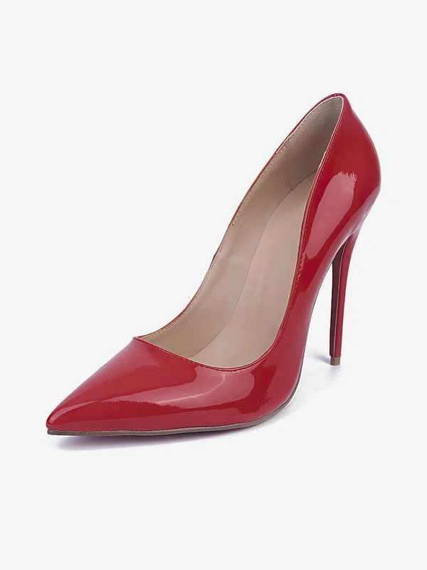 Women's Red Patent Leather Stiletto Heel Pumps #Favs03030672