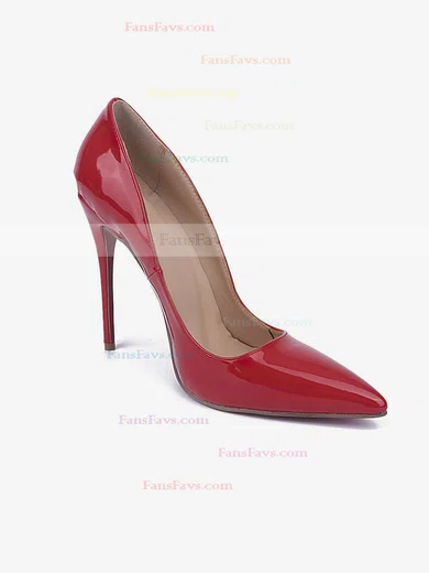 Women's Red Patent Leather Stiletto Heel Pumps #Favs03030672