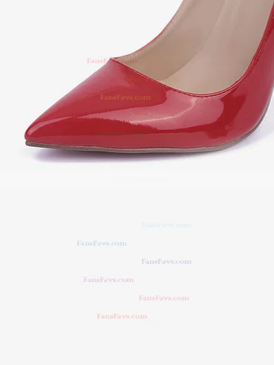 Women's Red Patent Leather Stiletto Heel Pumps #Favs03030672