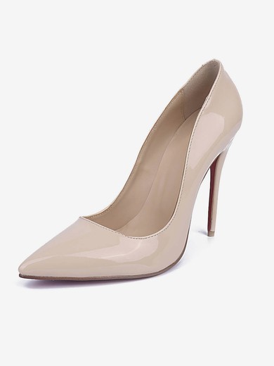 Women's Champagne Patent Leather Stiletto Heel Pumps #Favs03030674