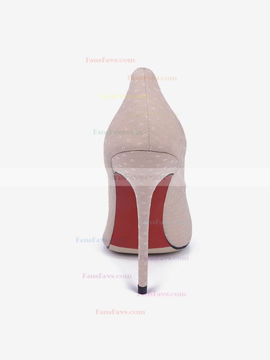 Women's Pale Pink Cloth Stiletto Heel Pumps #Favs03030675
