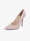 Women's Pale Pink Cloth Stiletto Heel Pumps #Favs03030675