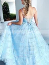 A-line V-neck Glitter Floor-length Prom Dresses #Favs020115040