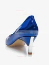 Women's Blue Patent Leather Kitten Heel Pumps #Favs03030692