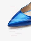 Women's Blue Patent Leather Kitten Heel Pumps #Favs03030692