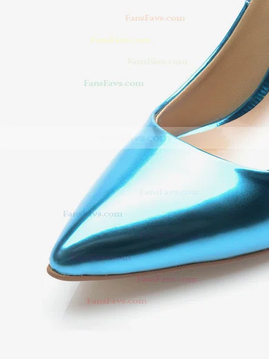 Women's Blue Patent Leather Stiletto Heel Pumps #Favs03030698