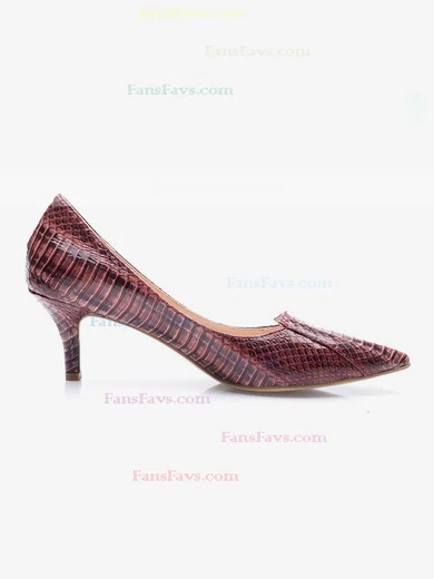 Women's Brown Patent Leather Stiletto Heel Pumps #Favs03030702