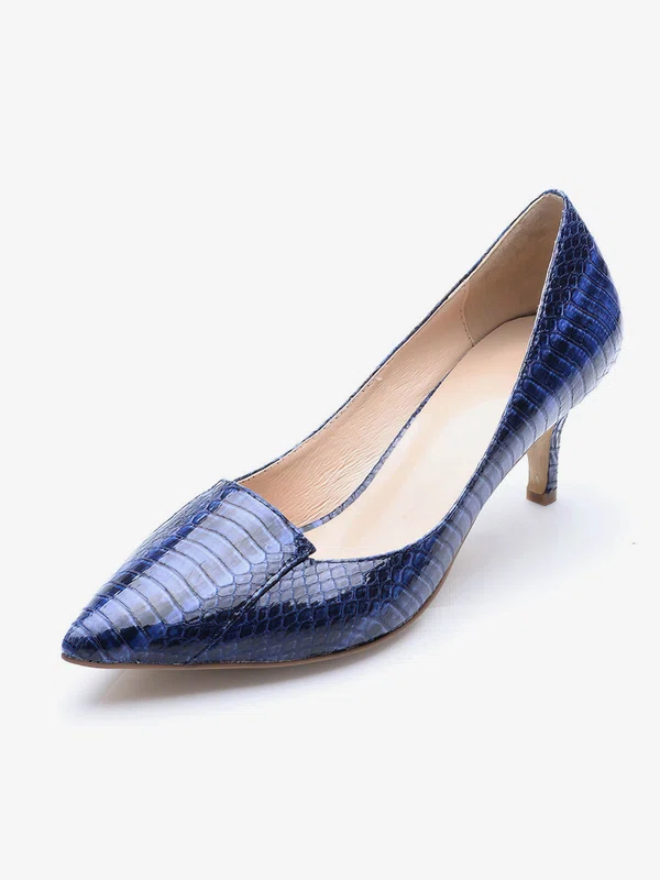 Women's Blue Patent Leather Stiletto Heel Pumps #Favs03030703