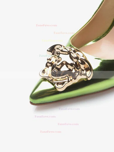 Women's Green Patent Leather Stiletto Heel Pumps #Favs03030705