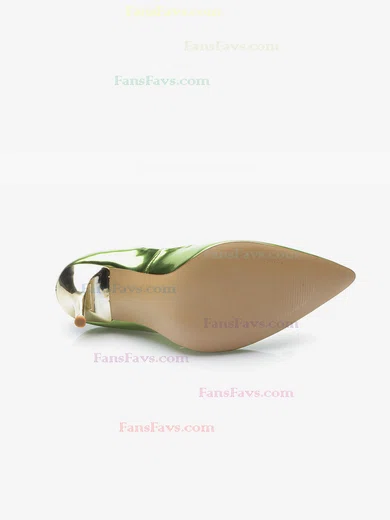 Women's Green Patent Leather Stiletto Heel Pumps #Favs03030705