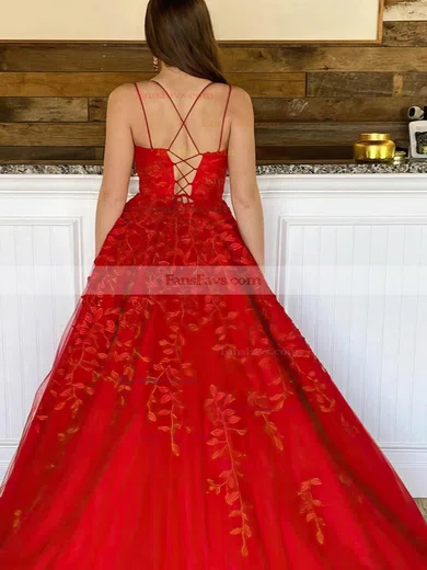 Ball Gown Scoop Neck Tulle Sweep Train Prom Dresses With Pockets #Favs020115079