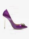 Women's Purple Patent Leather Stiletto Heel Pumps #Favs03030707