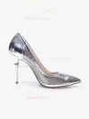 Women's Silver Patent Leather Stiletto Heel Pumps #Favs03030709