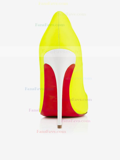 Women's Yellow Patent Leather Stiletto Heel Pumps #Favs03030716