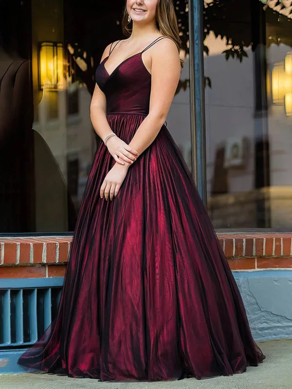 Ball Gown V-neck Tulle Floor-length Prom Dresses #Favs020115149