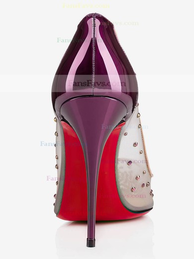 Women's Purple Patent Leather Stiletto Heel Pumps #Favs03030718