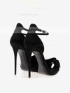 Women's Black Satin Stiletto Heel Sandals #Favs03030729