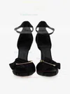 Women's Black Satin Stiletto Heel Sandals #Favs03030729