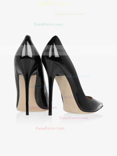 Women's Black Patent Leather Stiletto Heel Pumps #Favs03030731