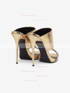 Women's Gold Real Leather Stiletto Heel Sandals #Favs03030732