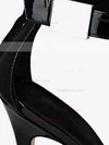 Women's Black Patent Leather Stiletto Heel Sandals #Favs03030733