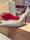Women's Silver Satin Stiletto Heel Pumps #Favs03030738