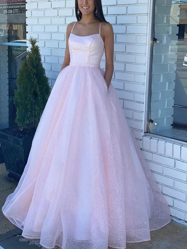 Ball Gown Scoop Neck Glitter Floor-length Prom Dresses With Pockets #Favs020115260