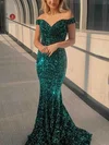Trumpet/Mermaid Off-the-shoulder Sequined Sweep Train Prom Dresses #Favs020115285
