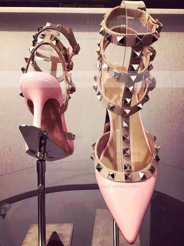 Women's Pink Patent Leather Kitten Heel Pumps