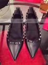Women's Black Real Leather Flat Heel Flats #Favs03030745