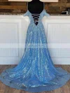 A-line Off-the-shoulder Sequined Sweep Train Prom Dresses With Feathers / Fur #Favs020115305