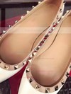 Women's White Patent Leather Flat Heel Flats #Favs03030746