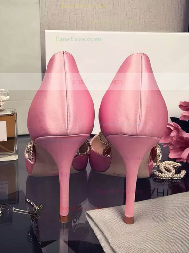 Women's Pink Satin Stiletto Heel Pumps #Favs03030750