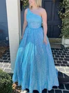 Ball Gown One Shoulder Sequined Sweep Train Prom Dresses With Pockets #Favs020115368