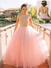 Ball Gown Scoop Neck Tulle Floor-length Beading Prom Dresses #Favs020102483