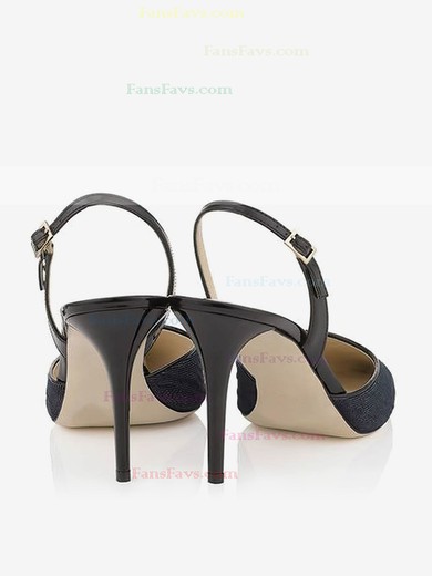 Women's Black Cloth Stiletto Heel Pumps #Favs03030790
